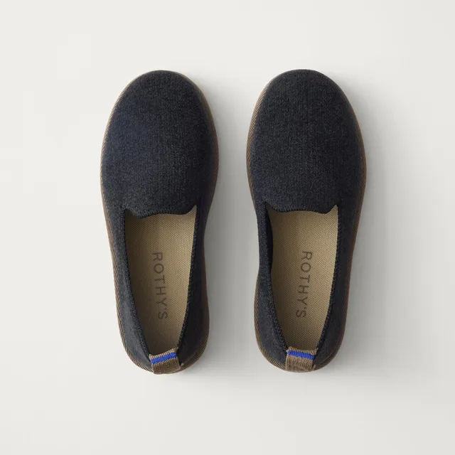 Rothy's The Mini Loafer mocassini bambino ReVelvet Black antiscivolo