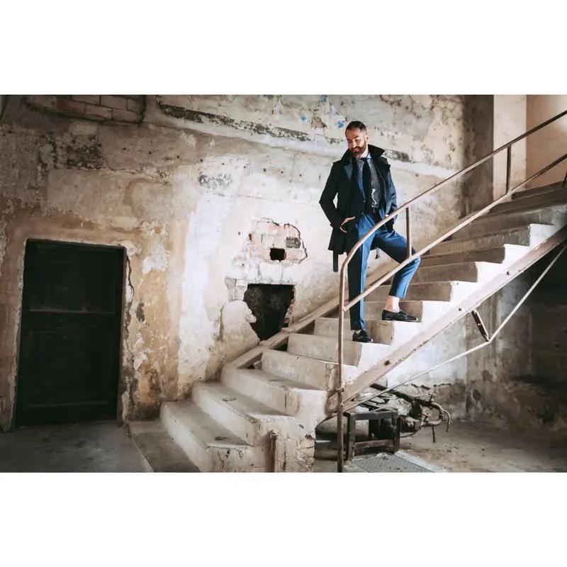 Sandro Barbera Fibbie Uomo 1085 Slip Monk scarpe blu microforate