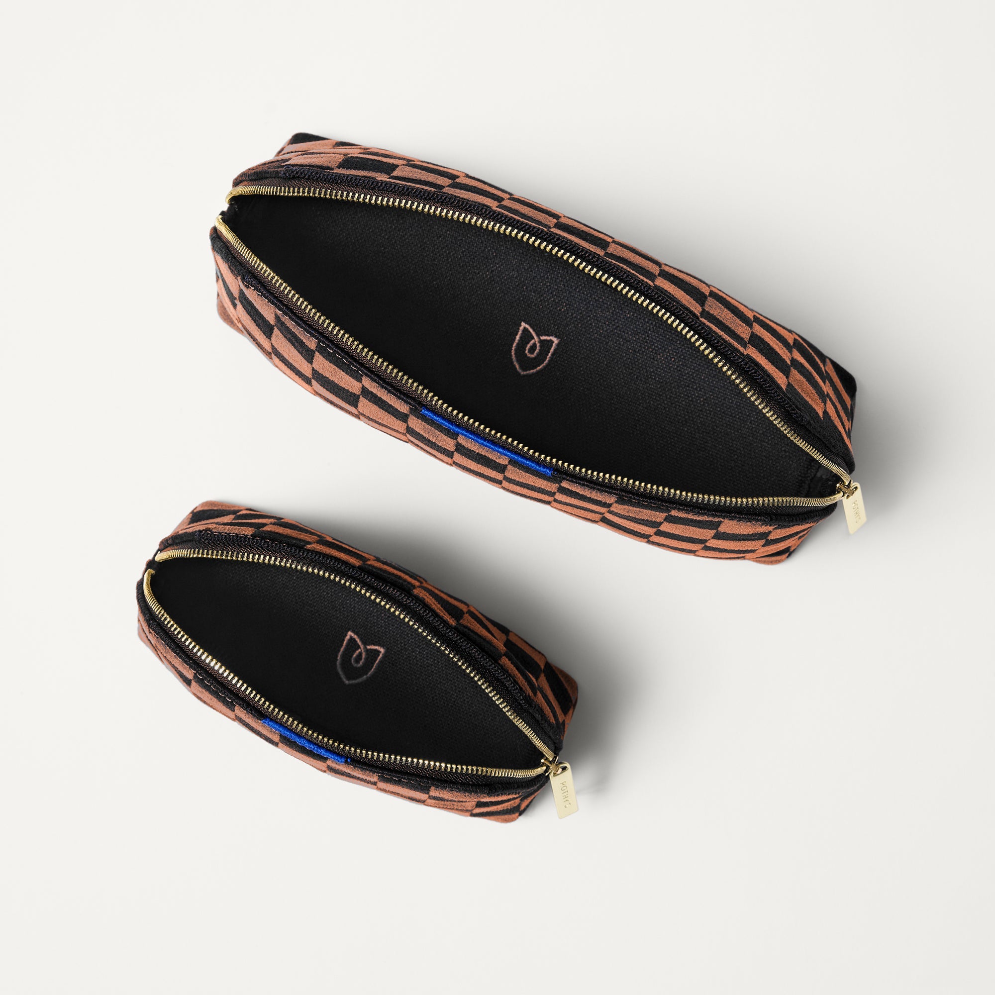 Rothy's The Vanity Set pochette Umber Check 2 pezzi scacchi