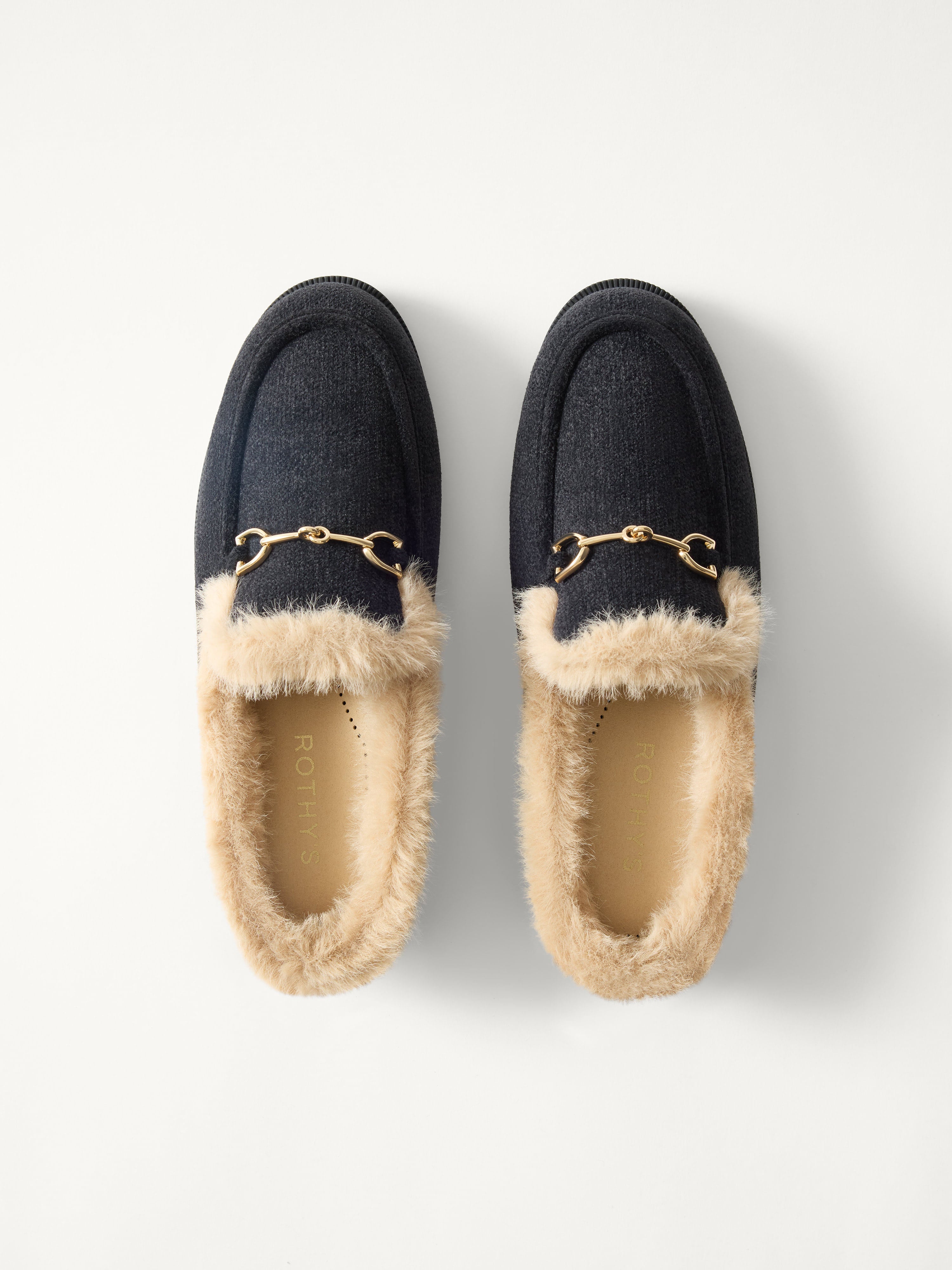 Rothy's The Après Loafer Mule mule donna nero ReVelvet Black pelliccia