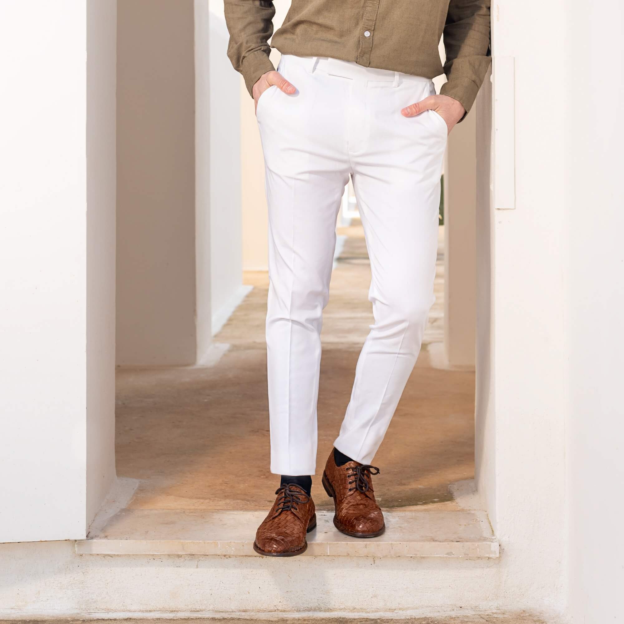 Dellovo Castelnuovo bufalo-cuoi derby uomo intrecciata