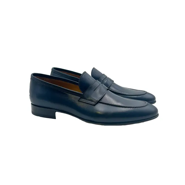 Sandro Barbera 4228 Penny Loafers mocassini uomo blu