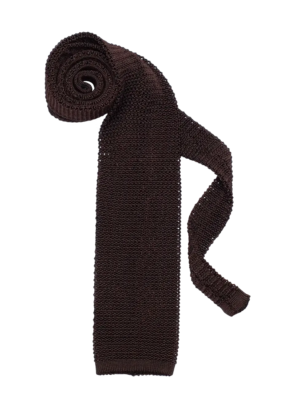 Stefano Bemer Ties cravatta seta maglia marrone scuro 8 cm