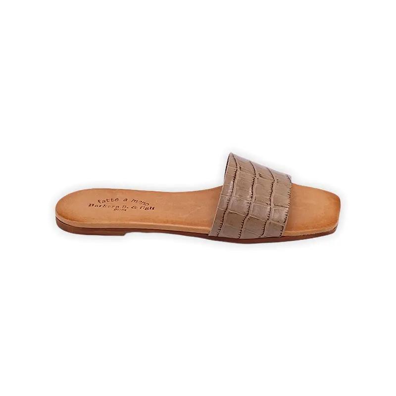 Sandro Barbera 244 sandalino pelle taupe 38 stampa coccodrillo