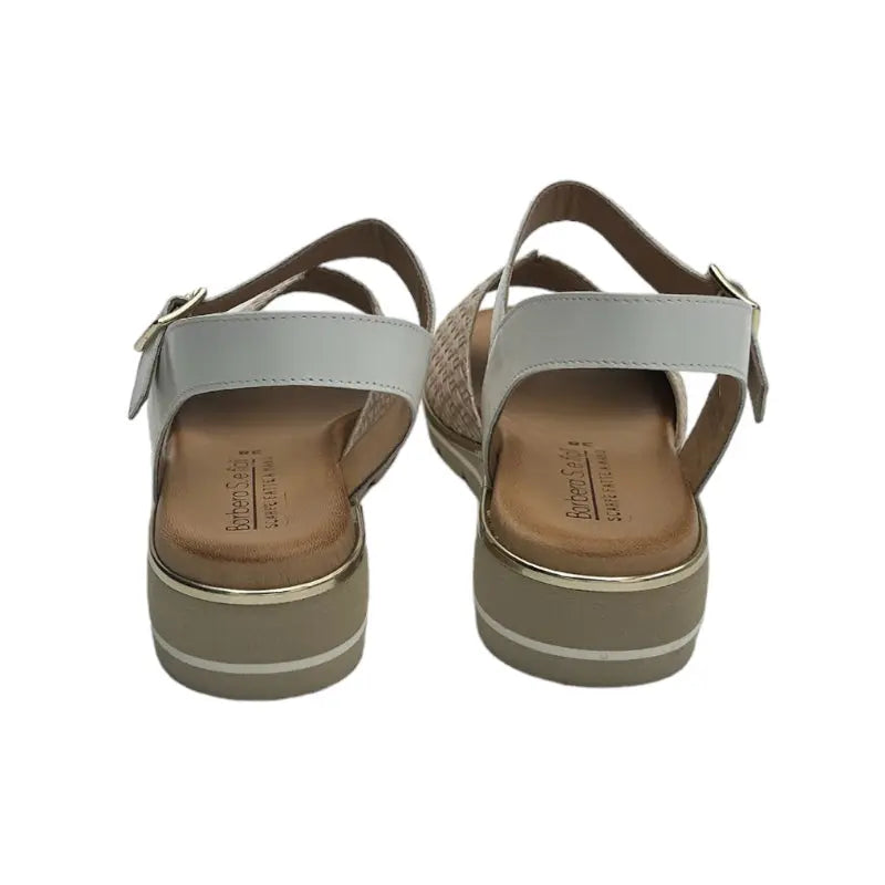 Sandro Barbera & Figli 1043 Treccia Panna sandali donna pelle panna