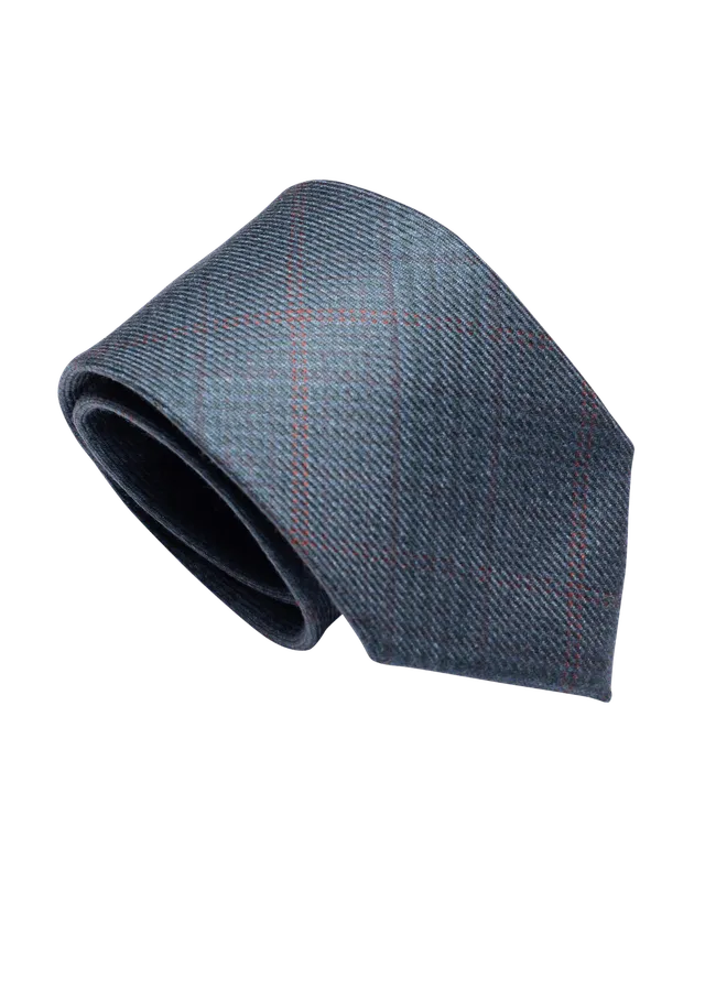 Stefano Bemer Ties Pattern 04 cravatta lana azzurra 8 cm