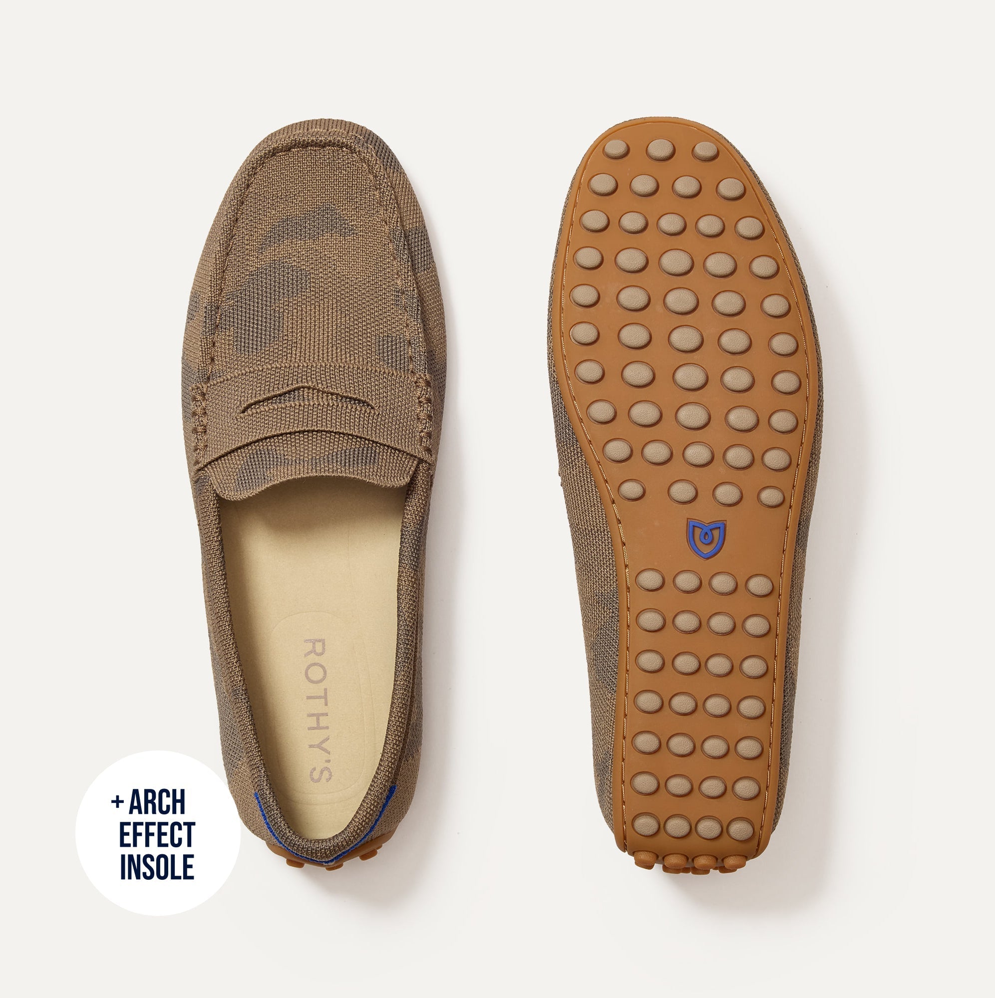 Rothy's The Men's Driver mocassino uomo Brown Camo knit