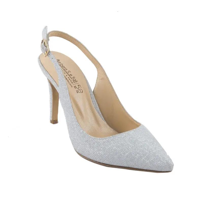 Sandro Barbera Matrimonio Chanel Sirio sandali bianchi tacco 90