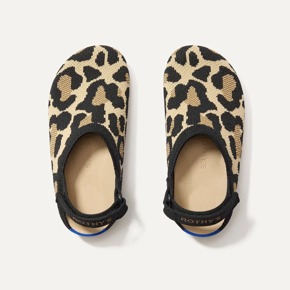 Rothy's The Kids Clog zoccoli bimbo Desert Cat leopardato