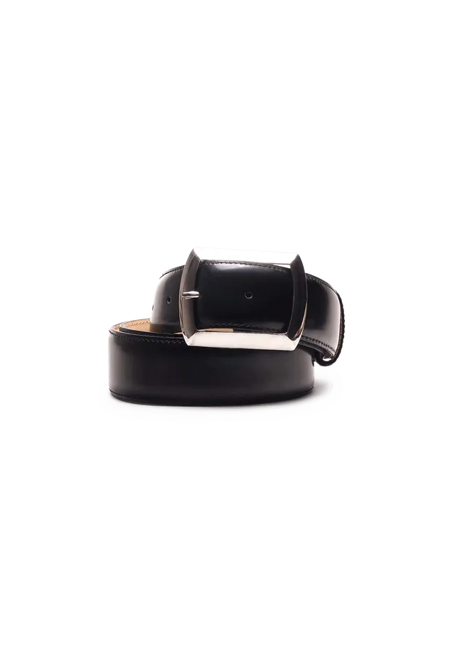 Stefano Bemer Belts Cintura Pelle Nera SB01 3,5 cm